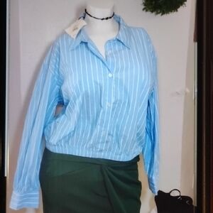 Ava & Viv Light Blue Striped Shirt